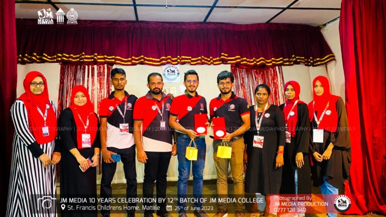 ஜே. எம் மீடியா கல்லூரியின் 12ஆவது குழு மாணவர்கள் செய்த முன்மாதிரி செயற்திட்டம்